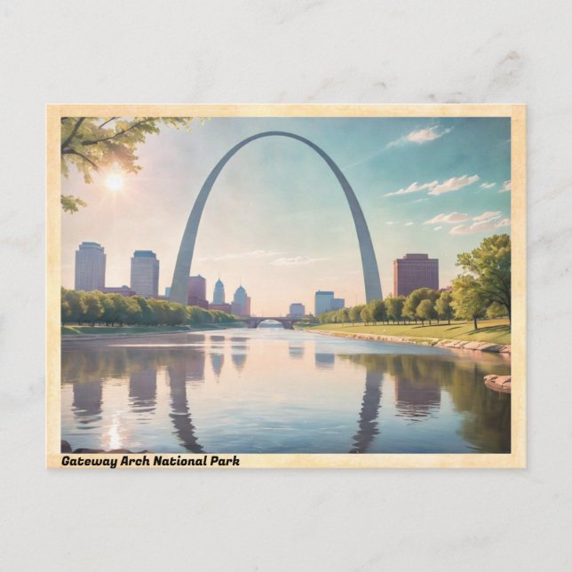 Carte Postale Parc national Gateway Arch Vintage (Devant)