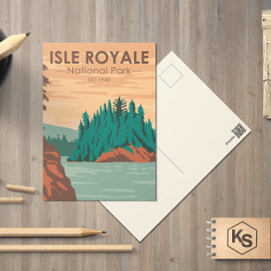 Carte Postale Parc national Isle Royale Michigan Vintage