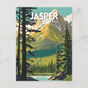 Carte Postale Parc national Jasper Art de voyage nostalgique