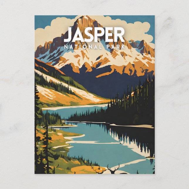 Carte Postale Parc national Jasper Vintage voyage nostalgique (Devant)