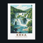 Carte Postale Parc national Krka Croatie Illustration Art de voy<br><div class="desc">Conception d'illustration vectorielle de Krka. Le parc national de Krka est situé le long de la rivière Krka dans le sud de la Croatie. Il est connu pour une série de 7 cascades.</div>