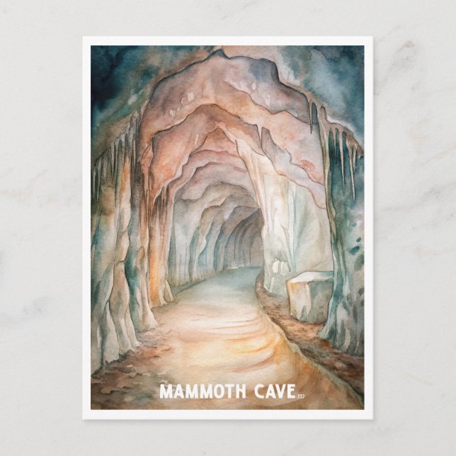 Carte Postale Parc national Mammoth Cave Aquarelle (Devant)