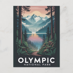 Carte Postale Parc national Olympique Affiche de voyage vintag