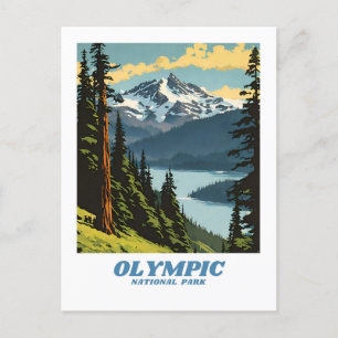 Carte Postale Parc national olympique illustration rétro Esthéti
