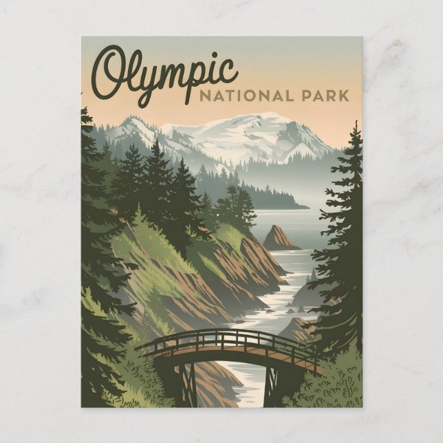 Carte Postale Parc national olympique Vintage (Devant)