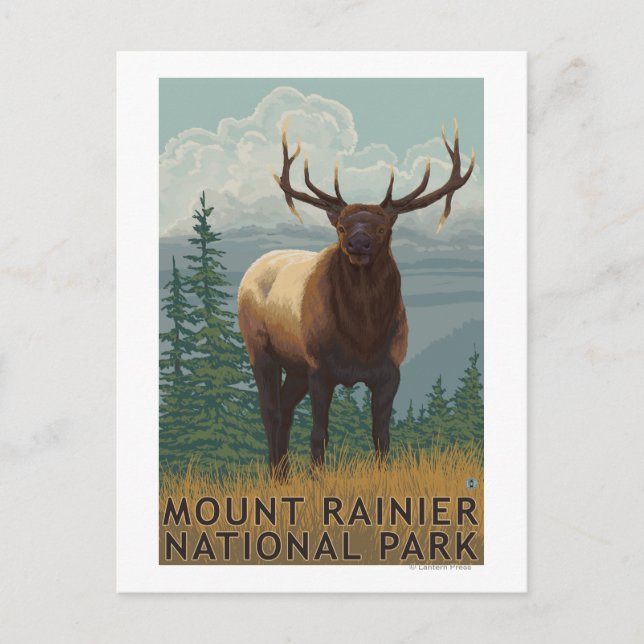 Carte Postale Parc national Rainier, WashingtonElk Scene (Devant)