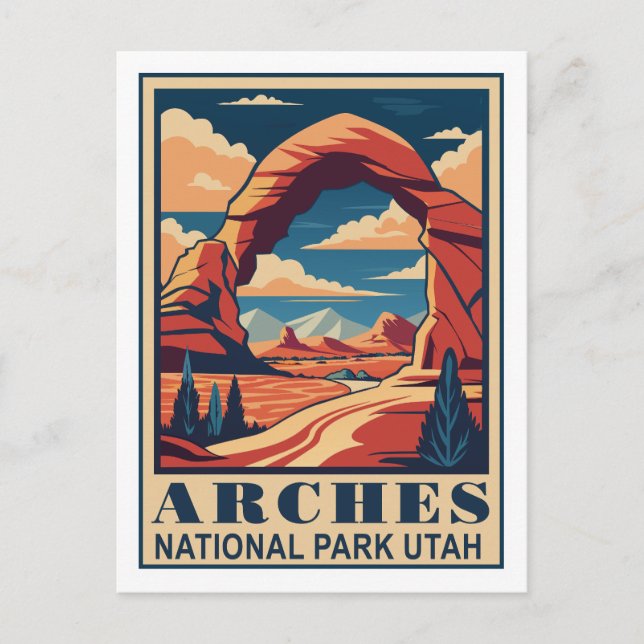 Carte Postale Parc national Retro Arches (Devant)