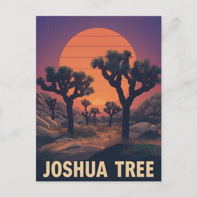 Carte Postale Parc national Retro Joshua Tree (Devant)