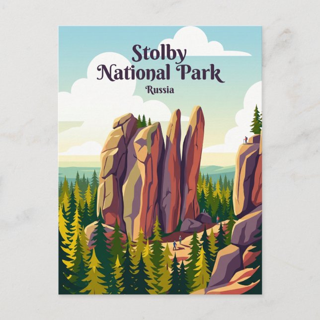 Carte Postale Parc national Stolby Russie (Devant)