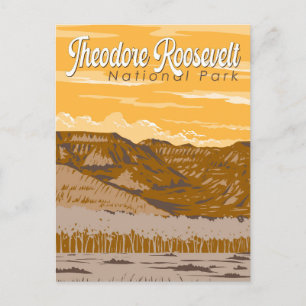 Carte Postale Parc national Theodore Roosevelt Illustration Art