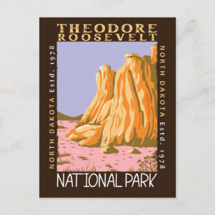 Carte Postale Parc national Theodore Roosevelt Rétro perturbé