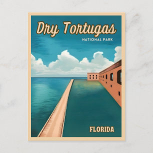 Carte Postale Parc national Vintage voyage Dry Tortugas Floride