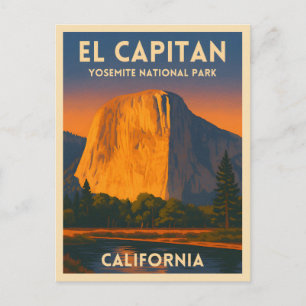 Carte Postale Parc national Vintage voyage El Capitan Yosemite