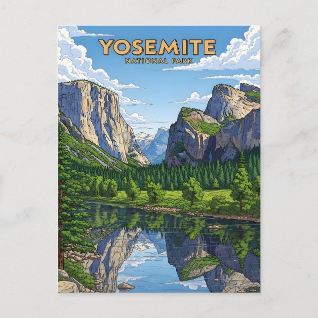 Carte Postale Parc national vintage Yosemite (Devant)