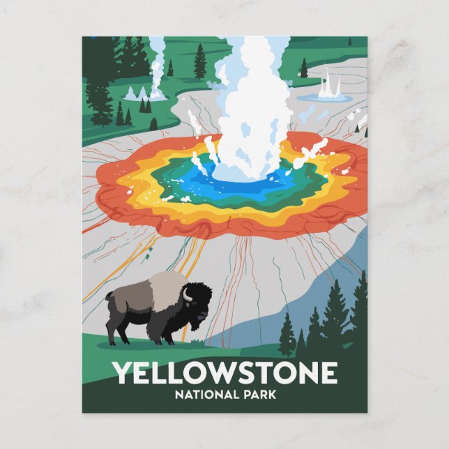 Carte Postale Parc national Vivid Yellowstone (Devant)