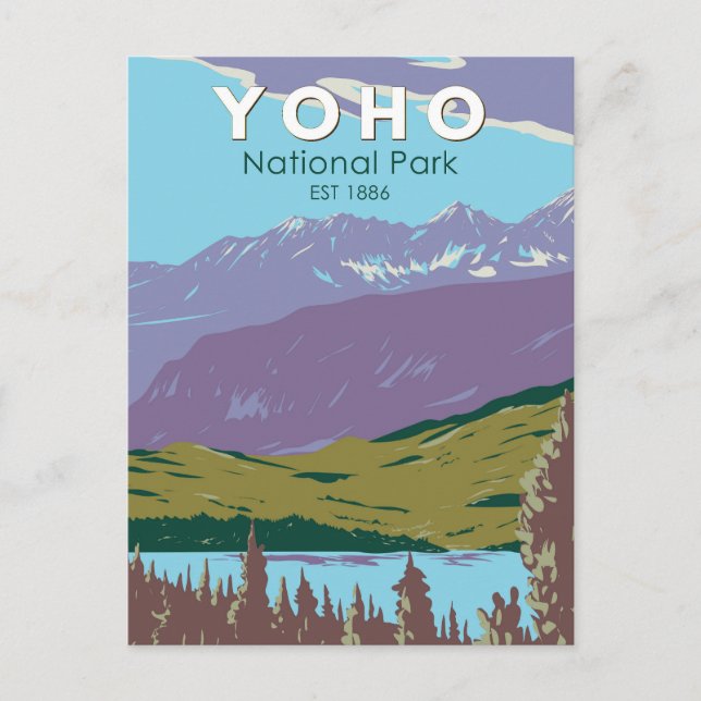 Carte Postale Parc national Yoho Canada Vintage d'art touristiqu (Devant)