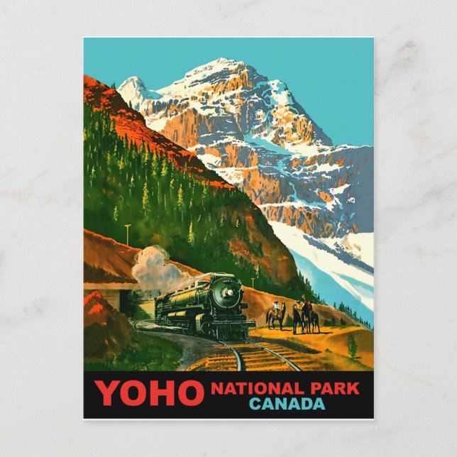 Carte Postale Parc national Yoho, Canda. Chemin de fer à train à (Devant)