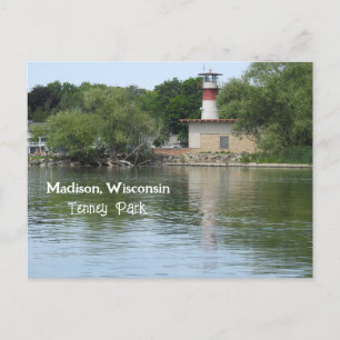 Carte Postale Parc Tenney, phare de Madison Wisconsin