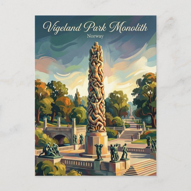 Carte Postale Parc Vigeland Norvège (Devant)