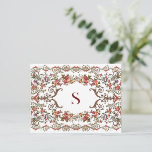 Carte Postale Parchemins floraux vintages