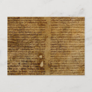 Carte Postale Parchment text with antique writing, old paper