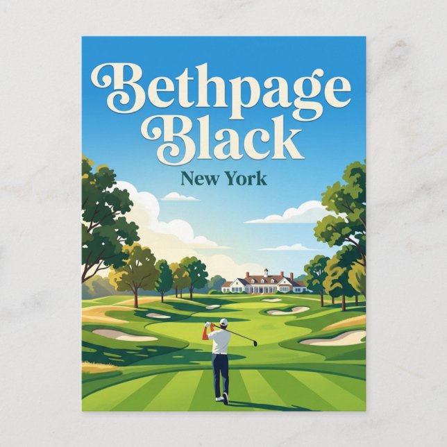 Carte Postale Parcours de golf Bethpage Black USA (Devant)