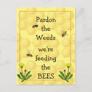 Carte Postale Pardon mauvaises herbes Nourrir les abeilles Amusa
