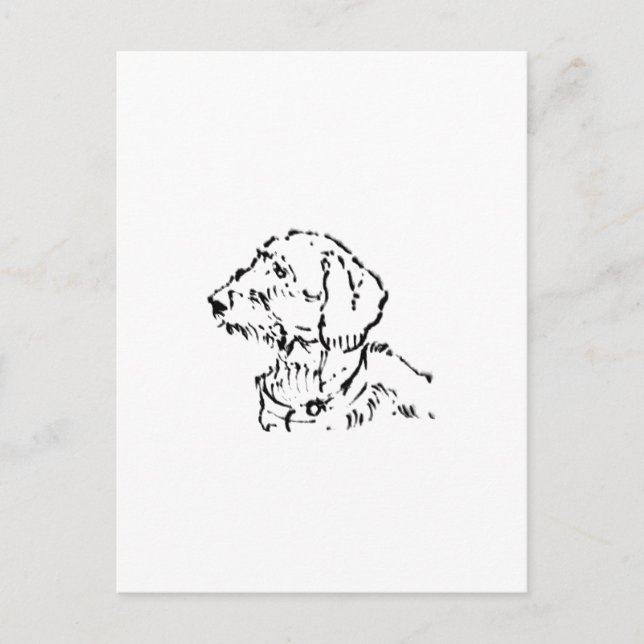 Carte Postale Parent de chien teckel à poil dur (Devant)