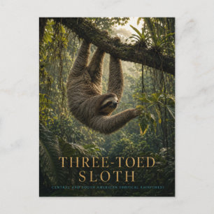 Carte Postale Paresseux à trois doigts de la forêt tropicale ANI