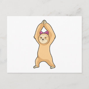 Carte Postale Paresseux au sport de forme physique