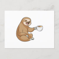 Paresseux avec tasse de café