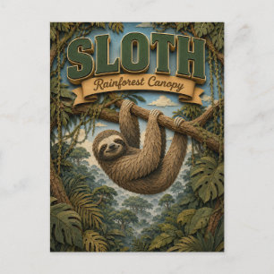 Carte Postale Paresseux Canopée de la Forêt Tropicale POPCUT