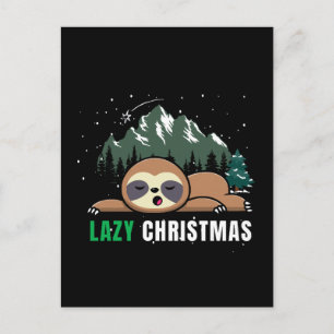 Carte Postale Paresseux de Noël drôle