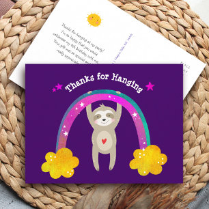 Carte Postale Paresseux Violet Bohème Arc-en-Ciel Anniversaire C