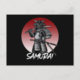 Carte Postale Parfait Samouraï Rétro Honoré - Noir et Blanc