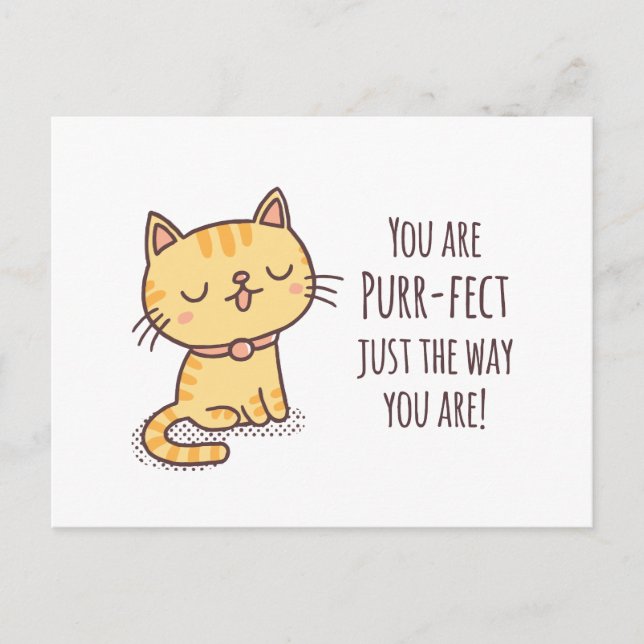 Carte Postale Parfait tel que vous êtes Chat pun (Devant)