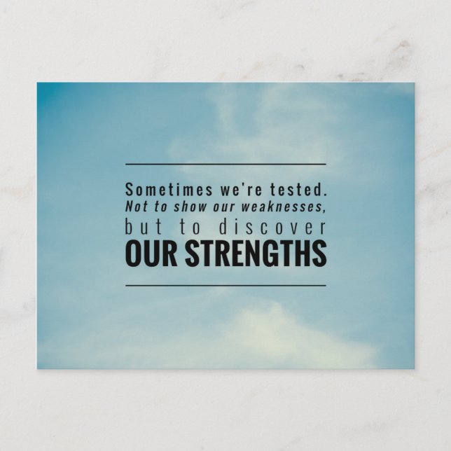 Carte Postale Parfois Nous Sommes Testés (Devant)