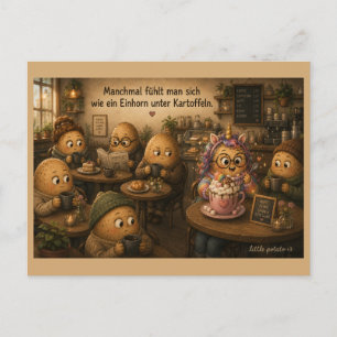 Carte Postale Parfois on se sent - Licorne - Café