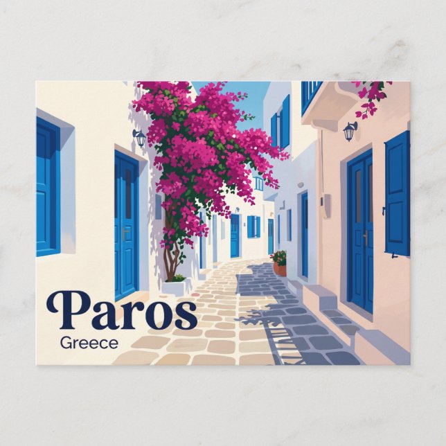 Carte Postale Parikia, Paros Grèce (Devant)