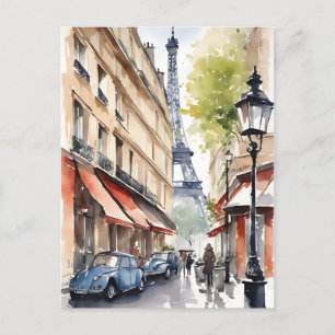 Carte Postale Paris aquarelle
