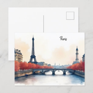 Carte Postale Paris aquarelle