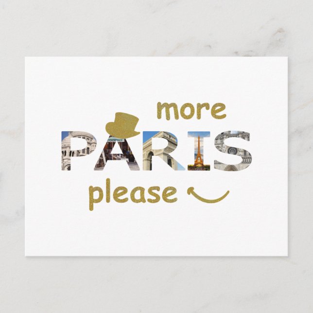 Carte Postale Paris Attractions Plus Paris S'il vous plaît Parti (Devant)