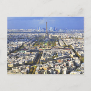 Carte Postale Paris avec la Tour Eiffel et La Défense