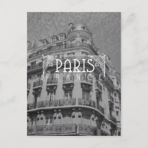 Carte Postale Paris Black and White Travel Postcard Architecture