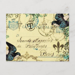 Carte postale Paris Bluebird vintage