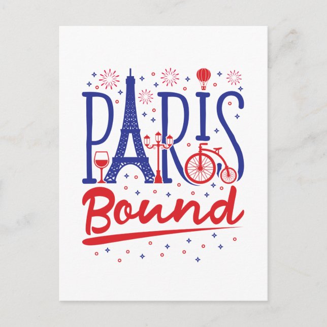 Carte Postale Paris Bound French Vacation Travel Traveler (Devant)