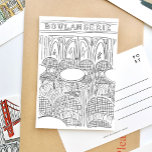 Carte postale Paris Café Boulangerie noir et blanc<br><div class="desc">Magnifiquement illustré carte postale en noir et blanc avec un emblématique café parisien.</div>