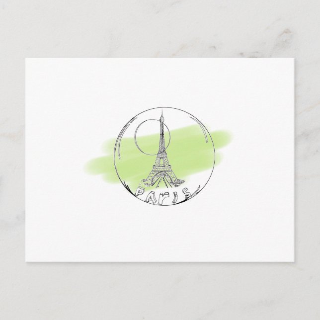 Carte Postale paris dans une boule de verre (Devant)