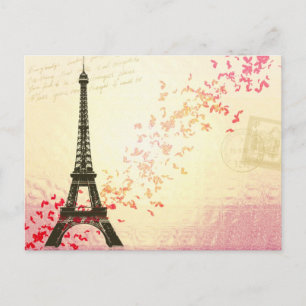 Carte Postale Paris en amour - Tour Eiffel