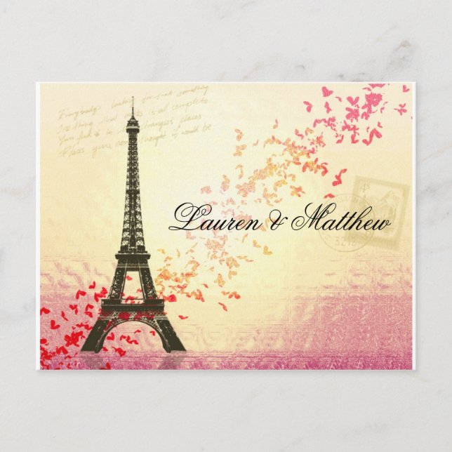 Carte Postale Paris en amour - Tour Eiffel (Devant)